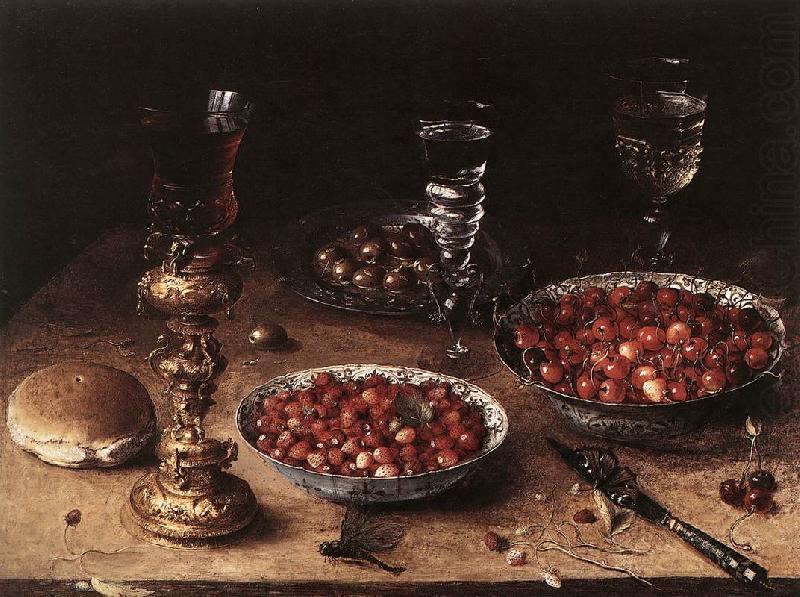 Still-Life with Cherries and Strawberries in China Bowls, BEERT, Osias